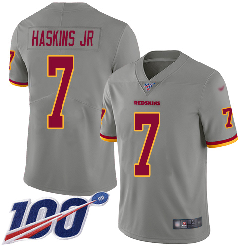 Washington Redskins Limited Gray Men Dwayne Haskins Jersey NFL Football #7 100th Season Inverted->women nfl jersey->Women Jersey